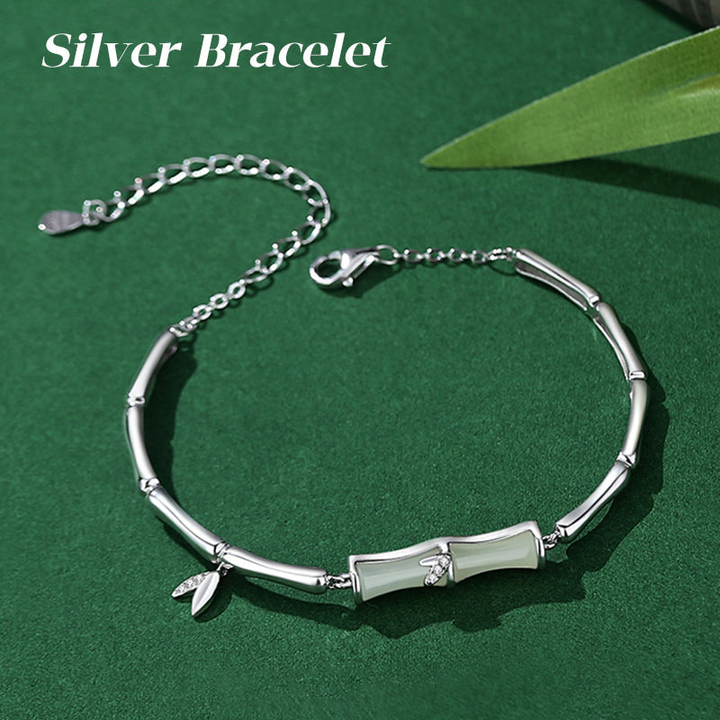 Women's bamboo bracelet with elegant chain