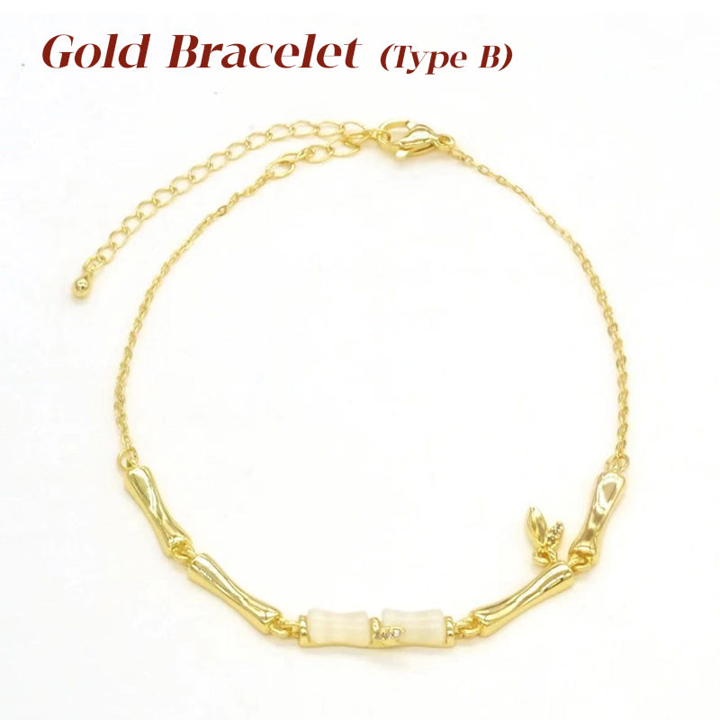 Women's bamboo bracelet with elegant chain
