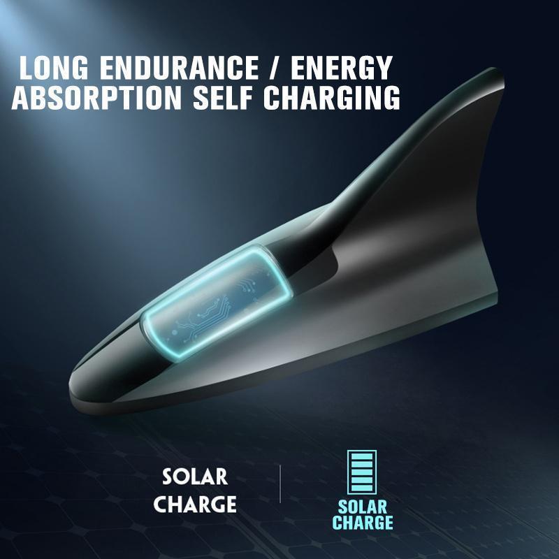 Lampe torche LED nergie solaire pour voiture avec antenne de toit en aileron de requin