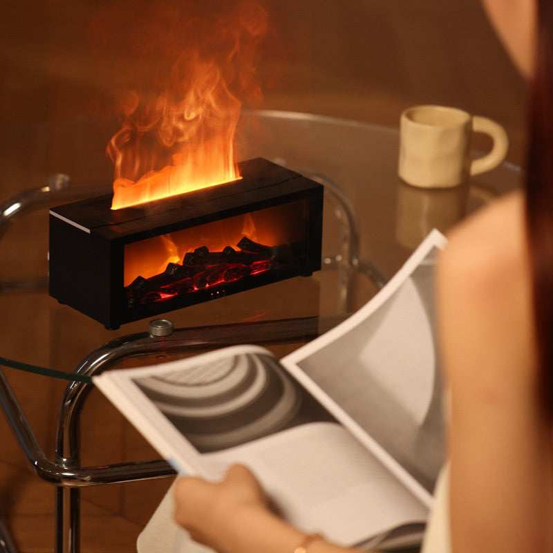 DE RDUCTION - Diffuseur d'Humidit avec Flamme de Chemine - 7 Couleurs LED et Tlcommande, Ambiance Apaisante pour Maison/Bureau