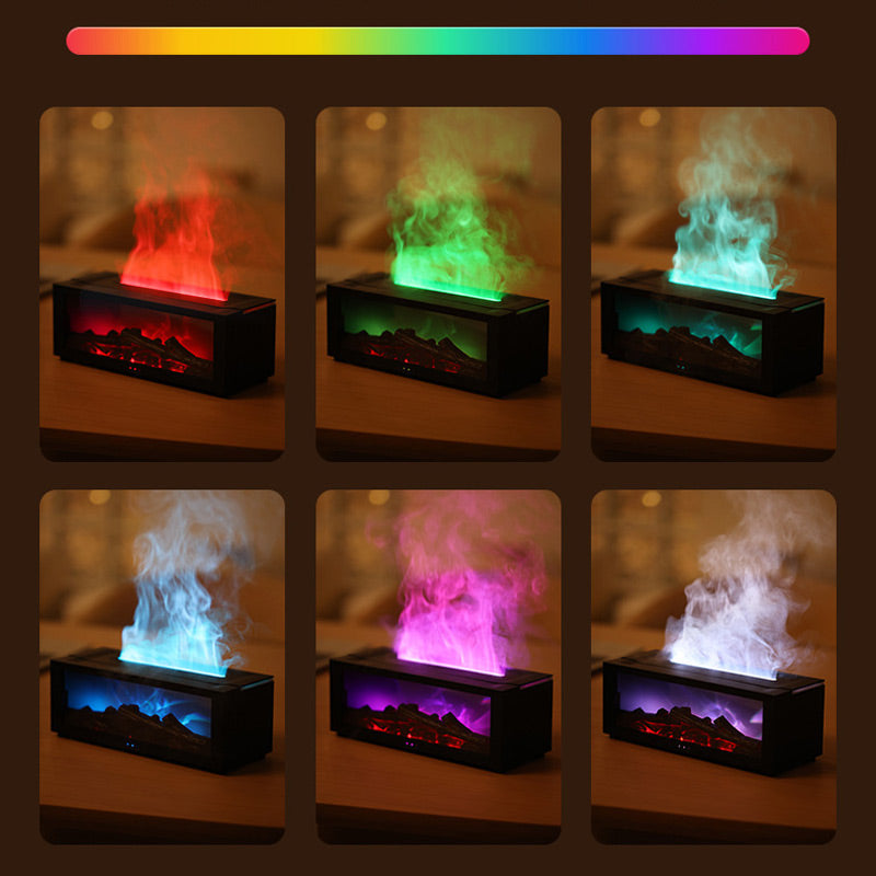 DE RDUCTION - Diffuseur d'Humidit avec Flamme de Chemine - 7 Couleurs LED et Tlcommande, Ambiance Apaisante pour Maison/Bureau