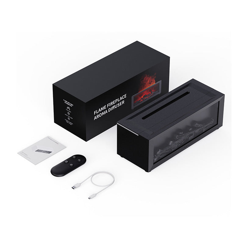 DE RDUCTION - Diffuseur d'Humidit avec Flamme de Chemine - 7 Couleurs LED et Tlcommande, Ambiance Apaisante pour Maison/Bureau