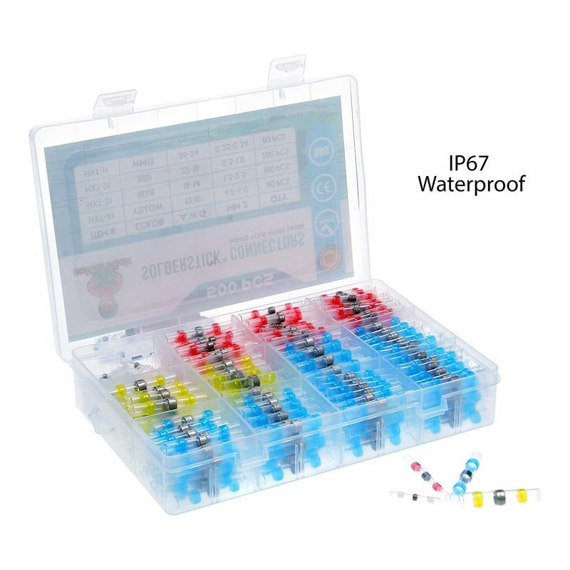 Kit de Connecteurs Souder tanches Solderstick IP67, 4 Tailles de Cables, 3 tapes Faciles, pour Cablage Auto/Bateau/lectronique