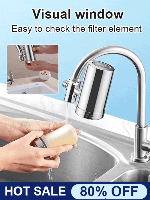 Purificateur d'eau pour robinet domestique en acier inoxydable sans installation