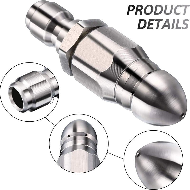 IMMDIAT Buse de Nettoyage pour gouts en Acier Inoxydable - limine les Obstructions et Prviens les Bouchons en Profondeur