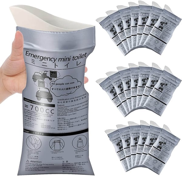 DE RDUCTION Sac portable 700 ml: tanche, anti-dversement, neutralise les odeurs. Idal pour voyages, camping, urgences. Hyginique et discret. Fini le stress en dplacement