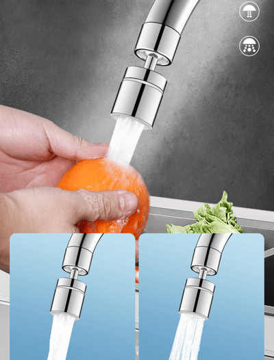Arateur d'vier de cuisine pivotant 360 - Tte de robinet double fonction et pulvrisateur 2 flux