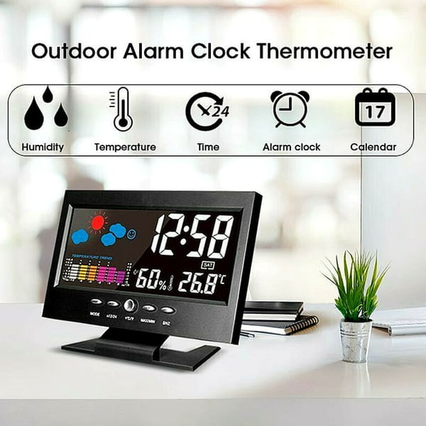 Du 80% Moniteur numrique de temprature et d'humidit LED prvisions mto compteur LED rveil