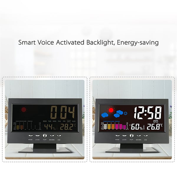Du 80% Moniteur numrique de temprature et d'humidit LED prvisions mto compteur LED rveil