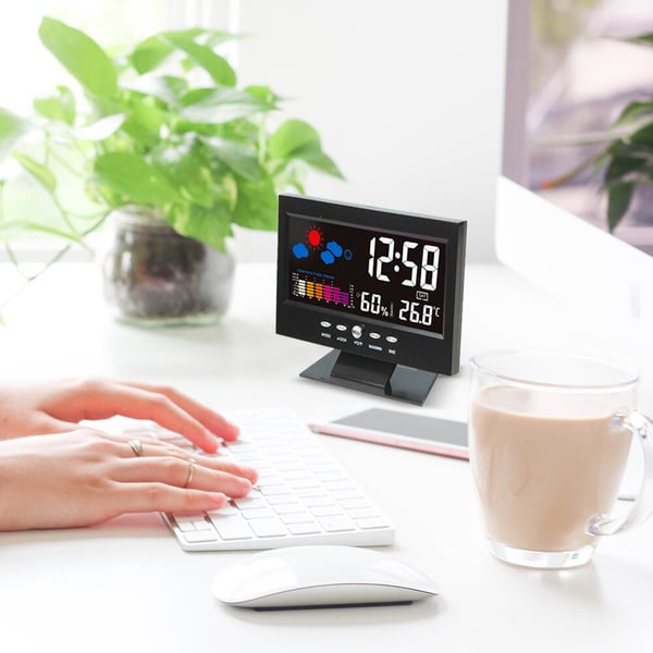 Du 80% Moniteur numrique de temprature et d'humidit LED prvisions mto compteur LED rveil
