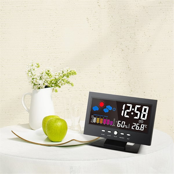 Du 80% Moniteur numrique de temprature et d'humidit LED prvisions mto compteur LED rveil