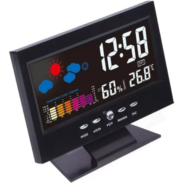 Du 80% Moniteur numrique de temprature et d'humidit LED prvisions mto compteur LED rveil