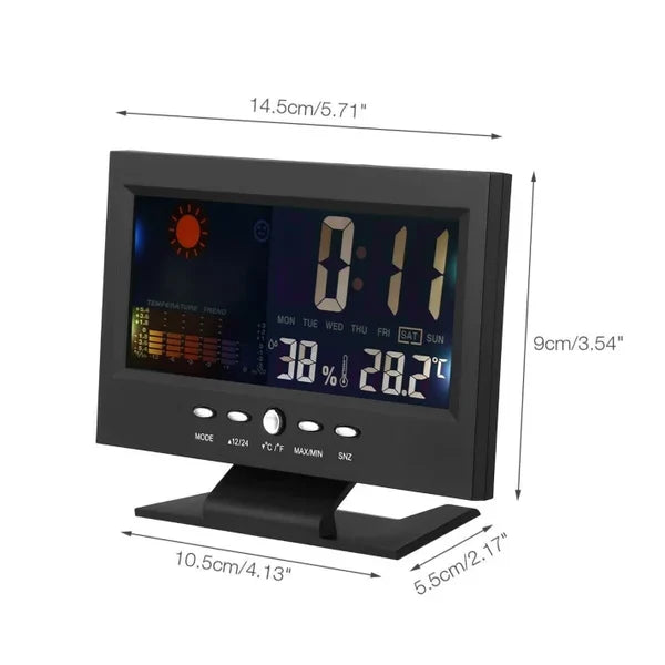 Du 80% Moniteur numrique de temprature et d'humidit LED prvisions mto compteur LED rveil