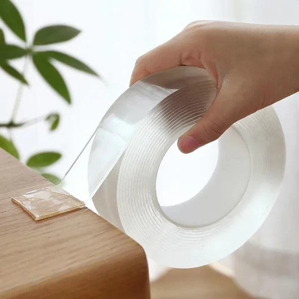 Transparentes, spurloses Nano-Klebeband, doppelseitig und wiederverwendbar