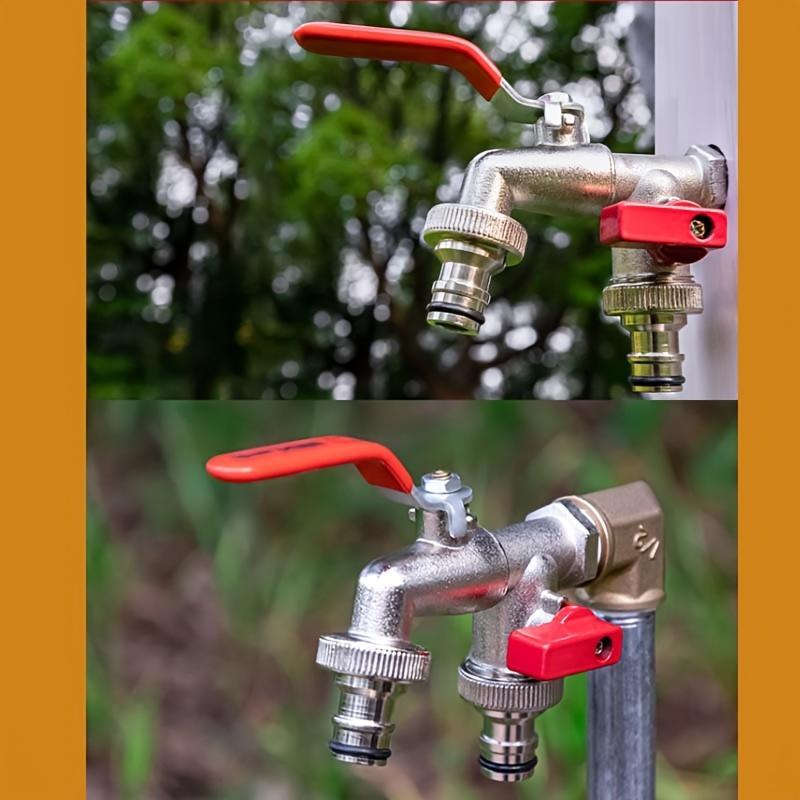 KLARE: 50 % RABATT Edelstahl-Gartenwasserhahn, Doppelauslauf, unabhängige Ventile, hochbelastbar und einfach zu installieren