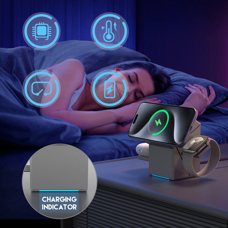 Offres spciales - Station de recharge magntique sans fil pliable 3 en 1