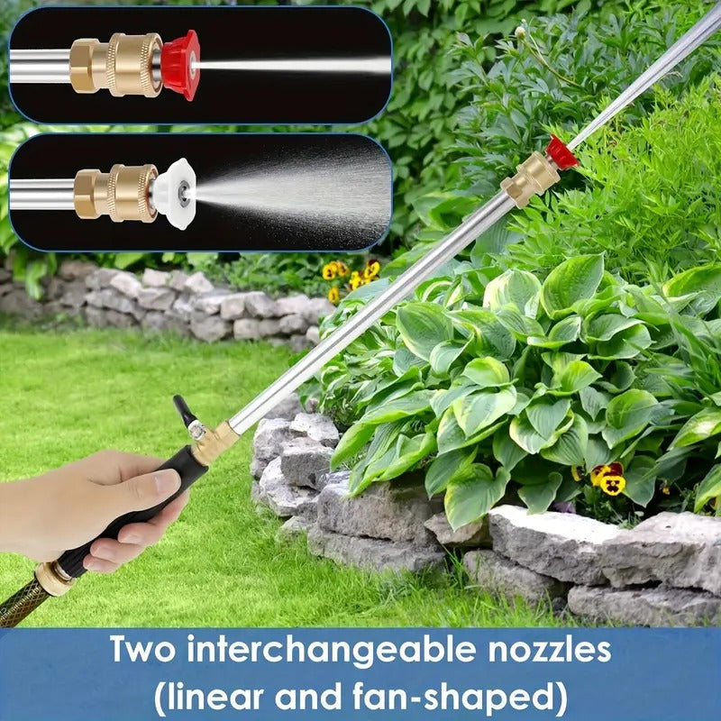 Hochdruckwasserpistole 3 Austauschbare Düsen, Aluminiumlegierung & Messing (Reinigung für Auto & Garten)
