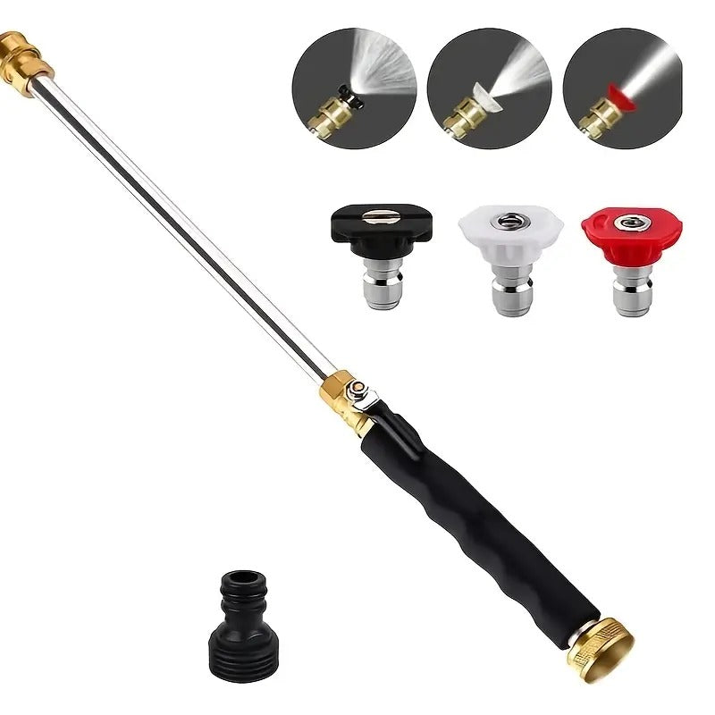 Hochdruckwasserpistole 3 Austauschbare Düsen, Aluminiumlegierung & Messing (Reinigung für Auto & Garten)