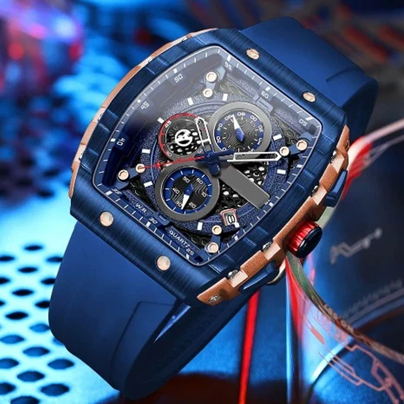 LIVRAISON GRATUITE Style cyberpunk et futuriste Montre quartz multifonctionnelle pour hommes