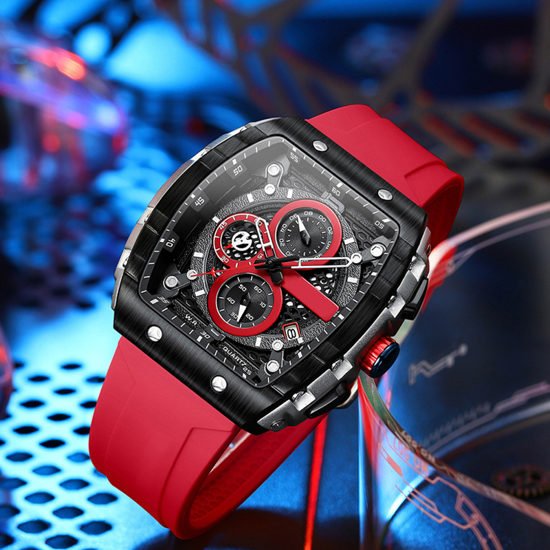 LIVRAISON GRATUITE Style cyberpunk et futuriste Montre quartz multifonctionnelle pour hommes