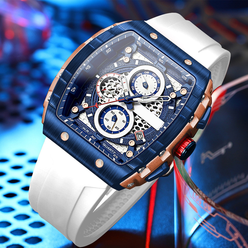 LIVRAISON GRATUITE Style cyberpunk et futuriste Montre quartz multifonctionnelle pour hommes