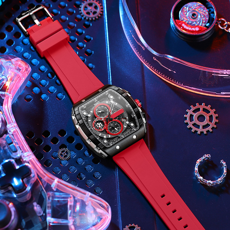 LIVRAISON GRATUITE Style cyberpunk et futuriste Montre quartz multifonctionnelle pour hommes
