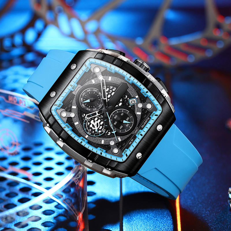 LIVRAISON GRATUITE Style cyberpunk et futuriste Montre quartz multifonctionnelle pour hommes