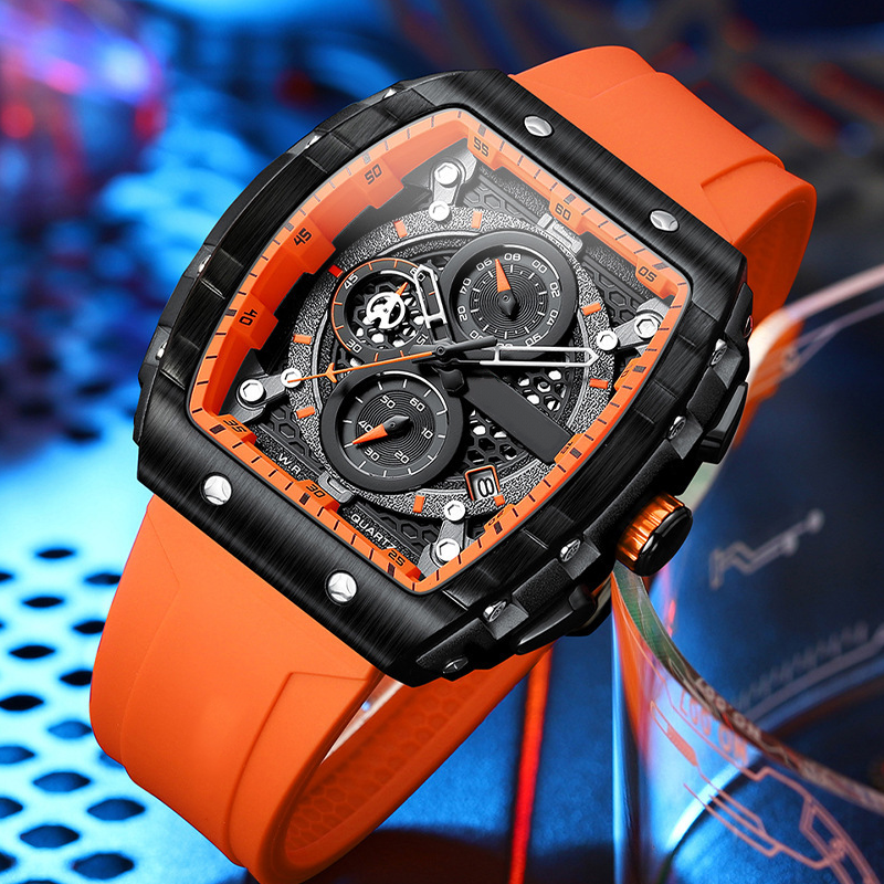 LIVRAISON GRATUITE Style cyberpunk et futuriste Montre quartz multifonctionnelle pour hommes