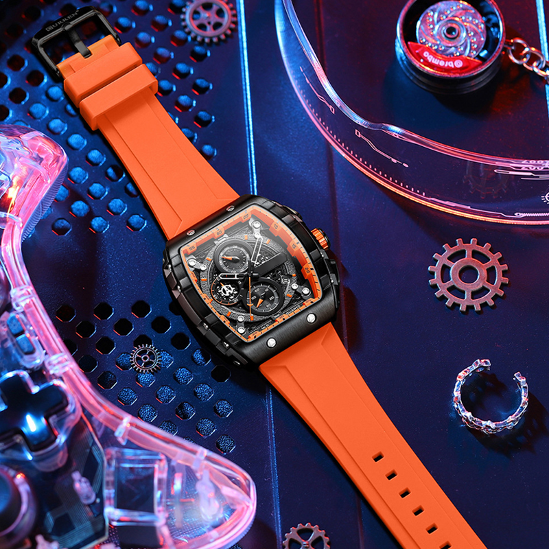 LIVRAISON GRATUITE Style cyberpunk et futuriste Montre quartz multifonctionnelle pour hommes