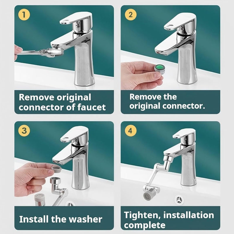 Adaptateur de robinet tanche aux claboussures 1440 et pivotant dans toutes les directions