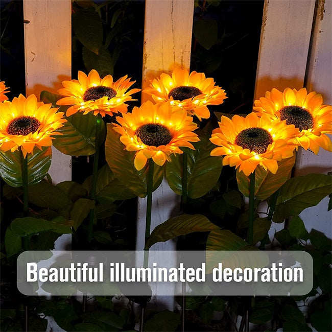 LIMITIERT 50% RABATT Solar-Sonnenblumen-Gartenleuchte LED-Beleuchtung, realistisches Design, 8h Laufzeit