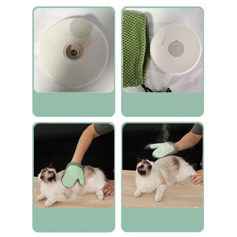 Gants de toilettage pour chiens et chats avec spray intgr