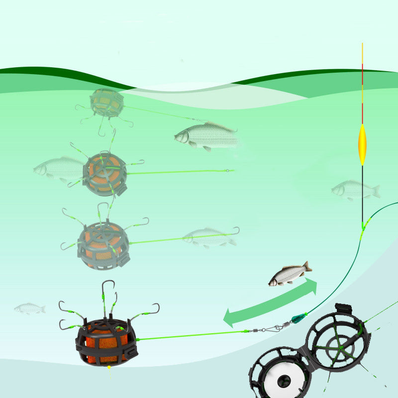 Hame?on de pche avec cage flottante 360 pour appat