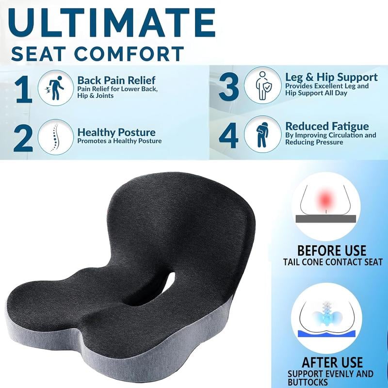 Coussin de sige en mousse mmoire de forme antidrapant