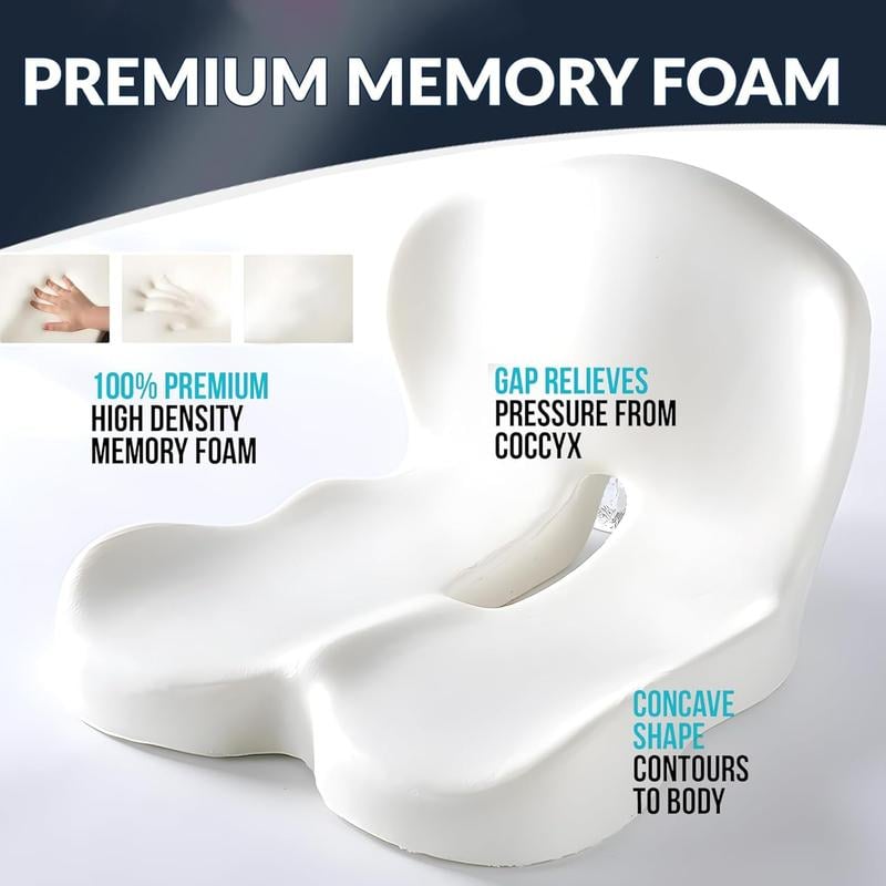 Coussin de sige en mousse mmoire de forme antidrapant