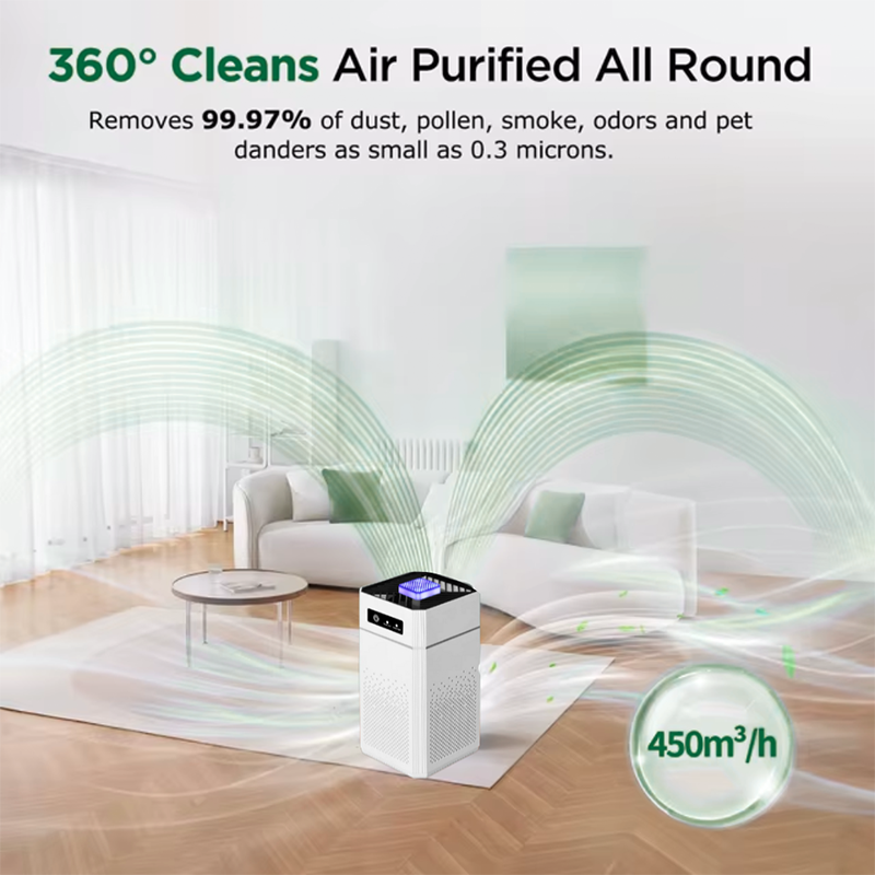 Purificateur d'air pour la maison Protection complte pour un air ambiant frais et pur, idal contre les allergnes, la poussire et les odeurs.