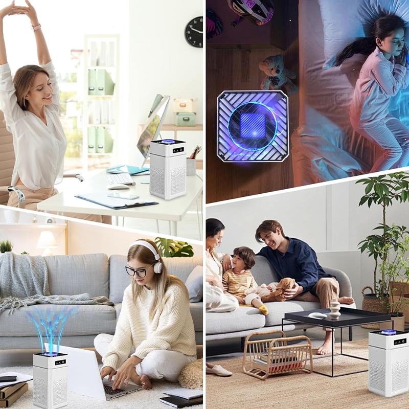 Purificateur d'air pour la maison Protection complte pour un air ambiant frais et pur, idal contre les allergnes, la poussire et les odeurs.