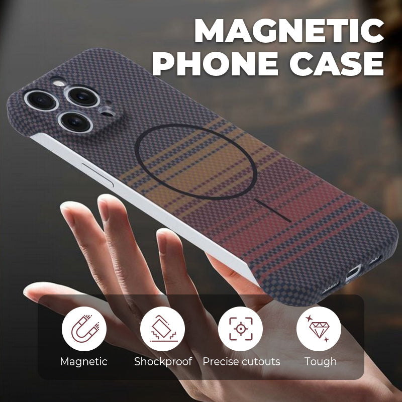 Coque de tlphone magntique ultra-fine en fibre de carbone