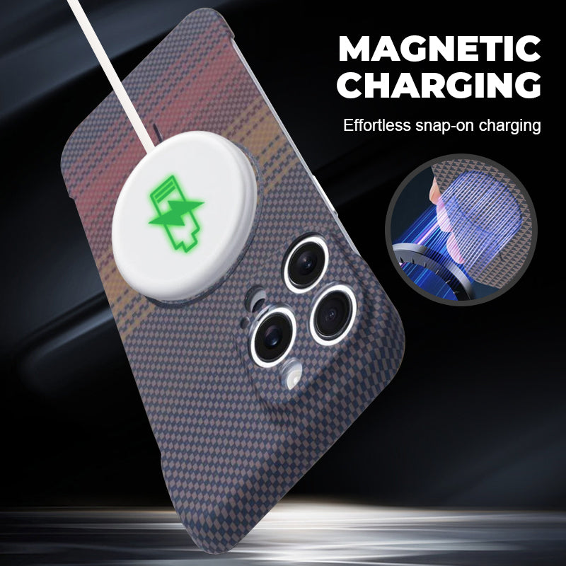Coque de tlphone magntique ultra-fine en fibre de carbone