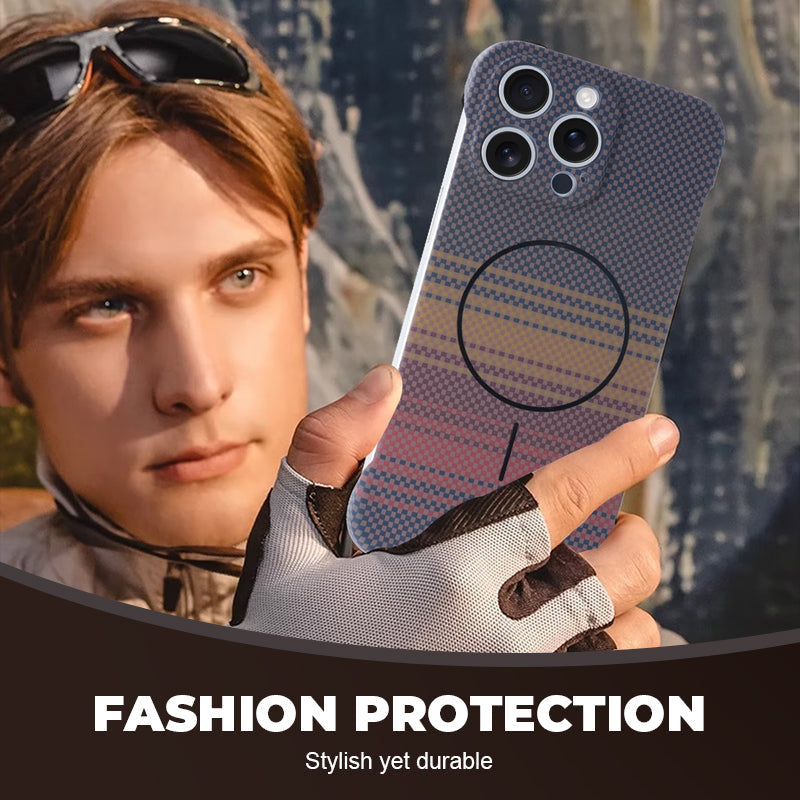 Coque de tlphone magntique ultra-fine en fibre de carbone