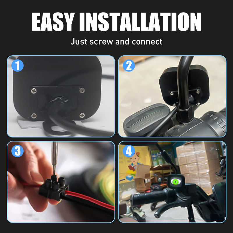 2PCS LED Devil Eyes Lights for Motorcycle Rearview Mirror (Feux du diable pour le rtroviseur de la moto)
