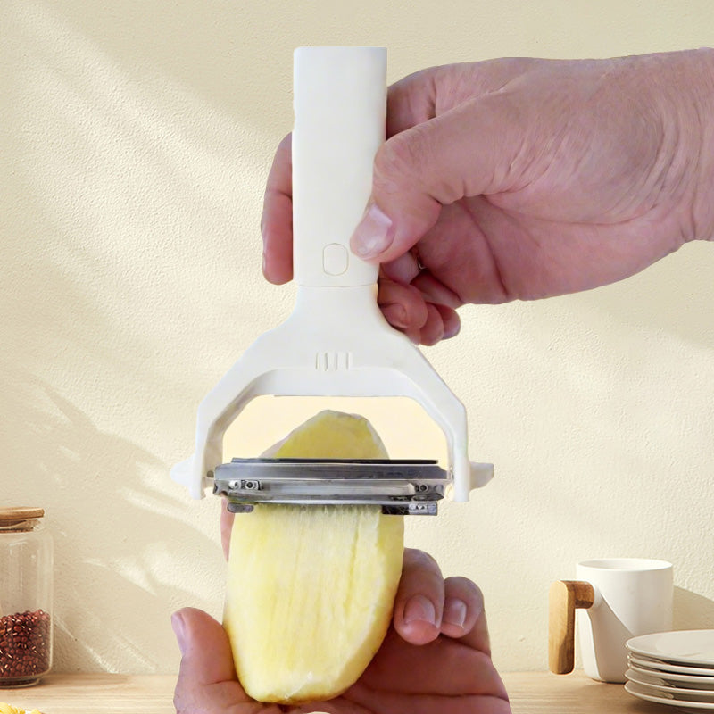Doppelköpfiger Schäler und Reibe 2 in 1