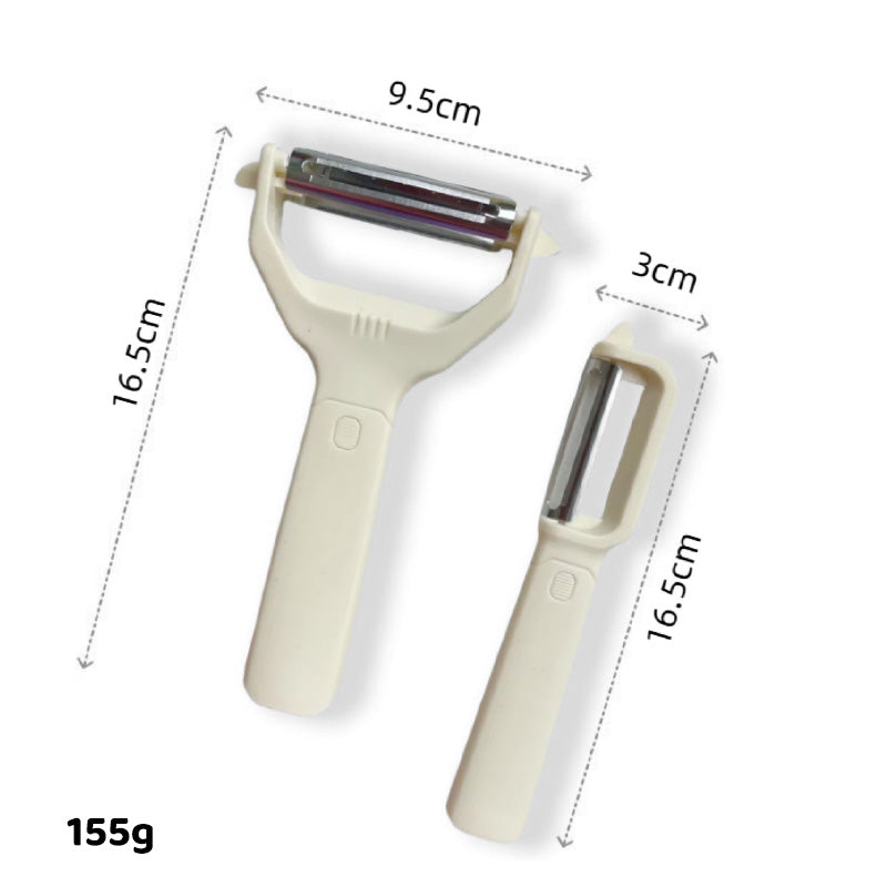 Doppelköpfiger Schäler und Reibe 2 in 1