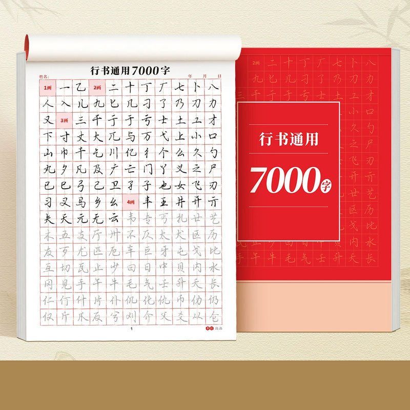 Cahier de caractres en criture cursive au stylo dur