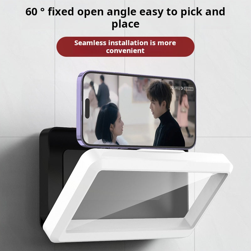 Bo?te tanche pour tlphone en salle de bain (support mural sans per?age)