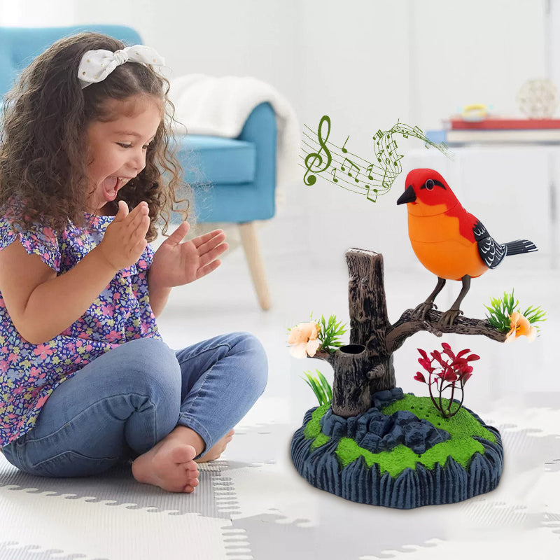 Jouet interactif en forme d'oiseau gazouillant activ par la voix