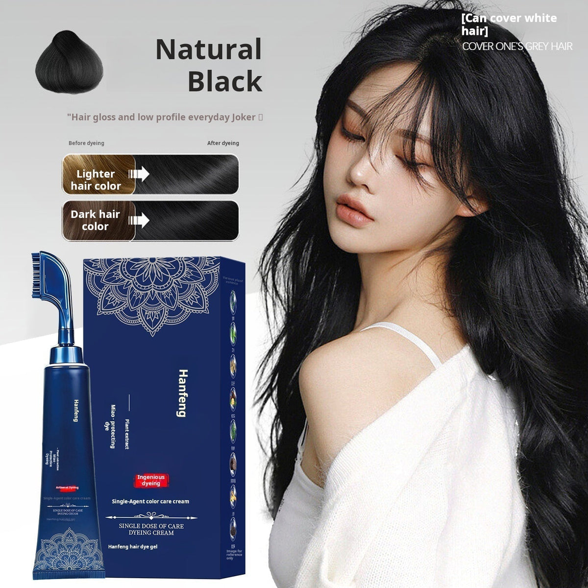 Peigne pour couleur naturelle des cheveux, utiliser chez soi