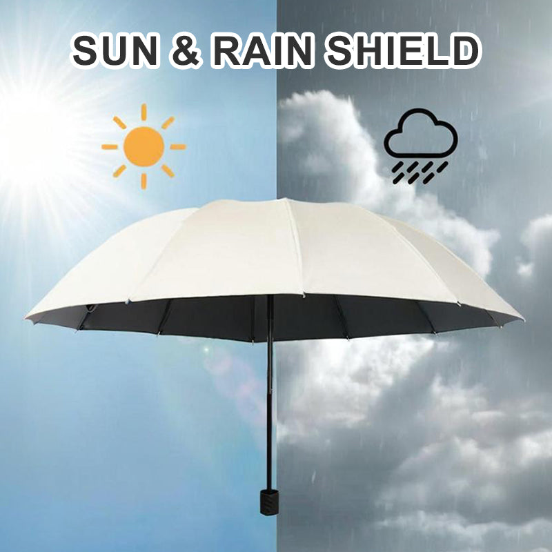 Parapluie Grand Format - 12 Baleines Rsistant au Vent Extrme