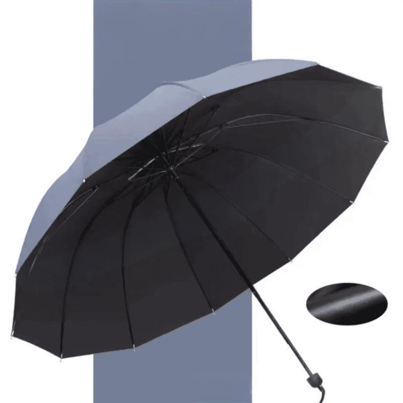 Parapluie Grand Format - 12 Baleines Rsistant au Vent Extrme