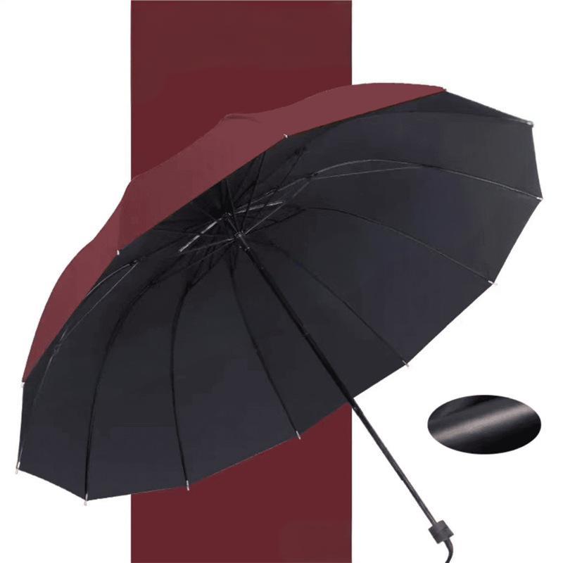 Parapluie Grand Format - 12 Baleines Rsistant au Vent Extrme